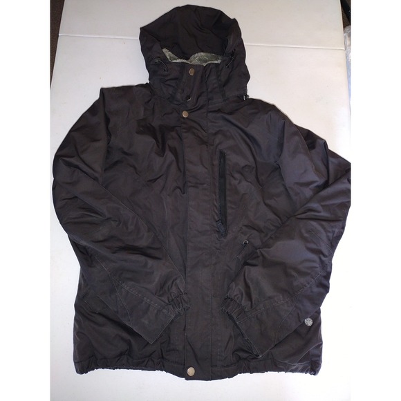 Burton Mens Black Winter Snowboard Ski Jacket Hooded Faux Fur Lined